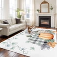 thumbnail image 2 of 5'x7' Area Rugs for Living Room Bedroom, Fall Pumpkins Washable Rug Carpet Runner Indoor Outdoor, Thanksgiving Country Maple Leaf Plant Non Slip Floor Mats Area Rug for Kitchen, Nursery, 2 of 8
