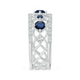 thumbnail image 5 of ANGARA Natural Art Deco Inspired Graduated Sapphire and Diamond Ring in 14K White Gold for Women (Size-3.8mm) | September Birthstone, Anniversary, Jewelry Gift for Women | Natural Blue Sapphire Ring, 5 of 11