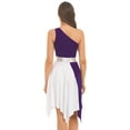 thumbnail image 3 of DPOIS Women Praise Dance Dress Metallic Lyrical Dance Costume Purple S, 3 of 7