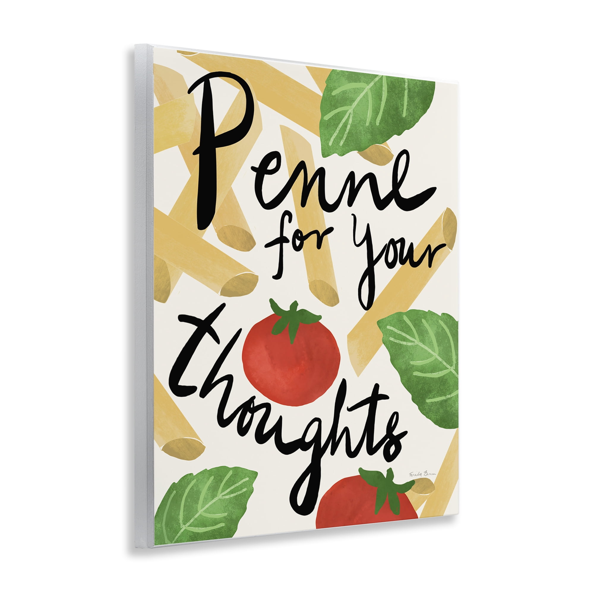 Stupell Industries Penne For Your Thoughts Food & Beverage Painting Unframed Art Print Wall Art, 11 x 14