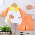 thumbnail image 2 of Toddler Boy Clothes Baby Set Kid Spring Summer Cotton Animal Printed Short-sleeved Beach 6M 12M 18M 24M 3T 4T T-Shirts Elastic Waist Shorts 2Pcs Outfits Boys' Clothing Sets 2PCS, 2 of 4