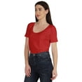 thumbnail image 3 of Inkmeso T-shirt Basique Col en U Été Manches Courtes Coton Uni Femmes, 3 of 7