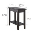 thumbnail image 6 of Leick Home Solid Wood Laurent 12" Narrow End Table with Shelf, Black, 6 of 12
