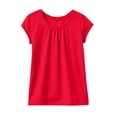 thumbnail image 4 of Quealent Pleated Shirt for Girl Short Sleeve Casual Tunic Tee Shirts Crewneck Slim Fit Soft Blouse Fashion Comfort Tops (Red, 11-12 Years), 4 of 5