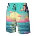 thumbnail image 4 of Fotbe Retro Palm Beach Sunset Trajes de Baño Estampados para Hombre, Shorts de Verano de Secado Rápido, Ropa de Playa, Bañadores-Medium, 4 of 6