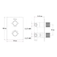 thumbnail image 3 of Square 3-functions thermostatic valve, Handheld shower, bath spout or both simultaneously, Matte black finish, 3 of 9