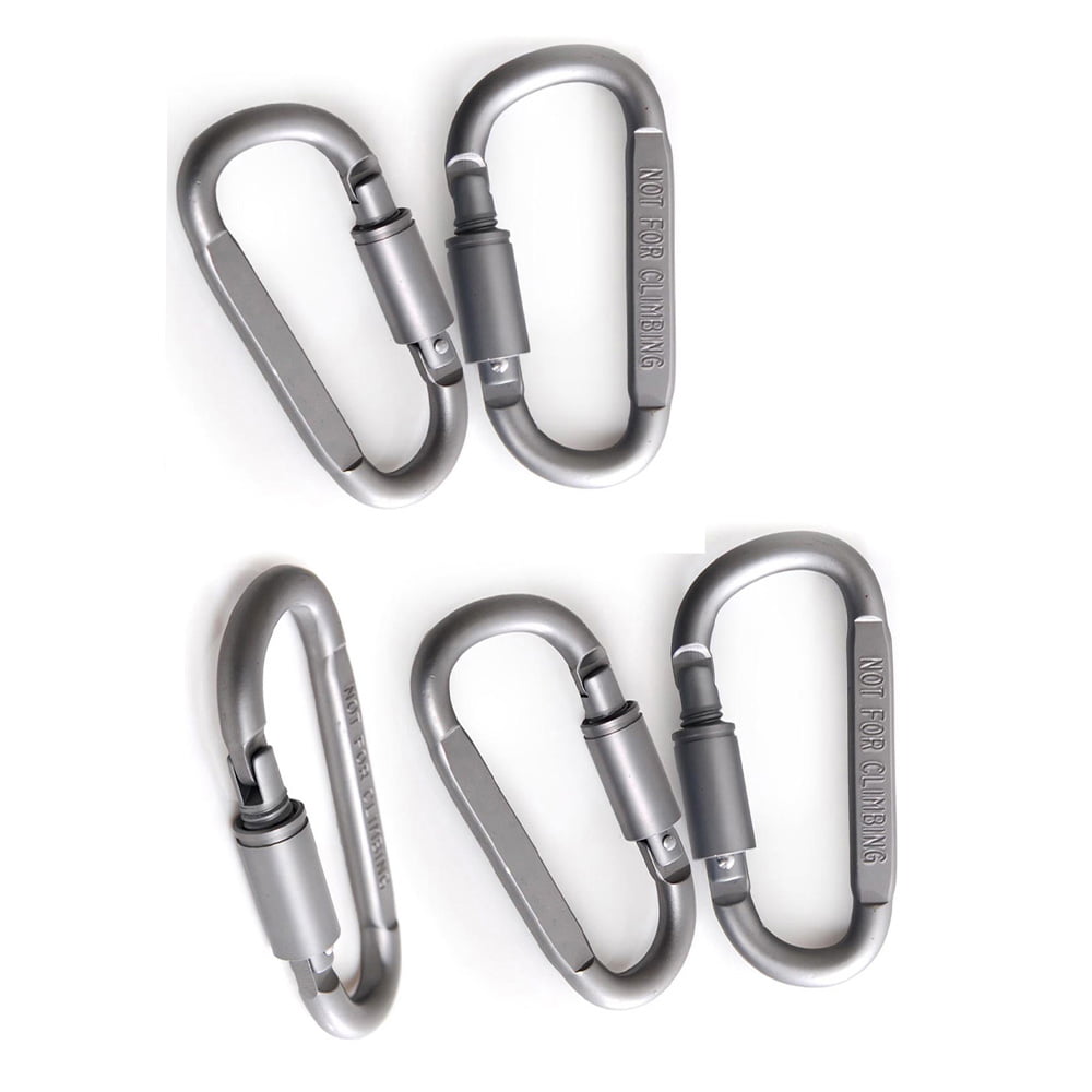5pcs Camping Outdoor D-Rings Screw Locking Carabiner Hook Clips Key Chain Buckle 