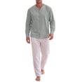 thumbnail image 2 of INSPIRE CHIC Men's Cotton Linen Shirt Long Sleeve Button Down Casual Shirts L Gray, 2 of 6
