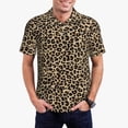 thumbnail image 5 of Yiaed Leopard Print-1Print Men's Short Sleeve Polo Shirt,Golf Polo for Men Three-Button Golf Shirt Athletic Casual Collared T-Shirt- XX-Large, 5 of 7