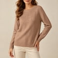 thumbnail image 6 of IUYRTFE Women's Round Neck Rhinestone Embellished Knit Sweater – Long Sleeve Crew Neck Pullover Top for Fall Winter Casual Daily Wear, 6 of 7
