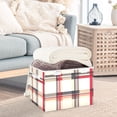 thumbnail image 3 of Yayeee Collapsible Cube Storage Bin with Lid Fabric Closet Decorative Basket with Handles, Red Tartan, 3 of 7