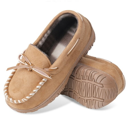 

NCCB Boy s Moccasin Slippers Memory Foam Nonslip Indoor Outdoor shoes Beige 1