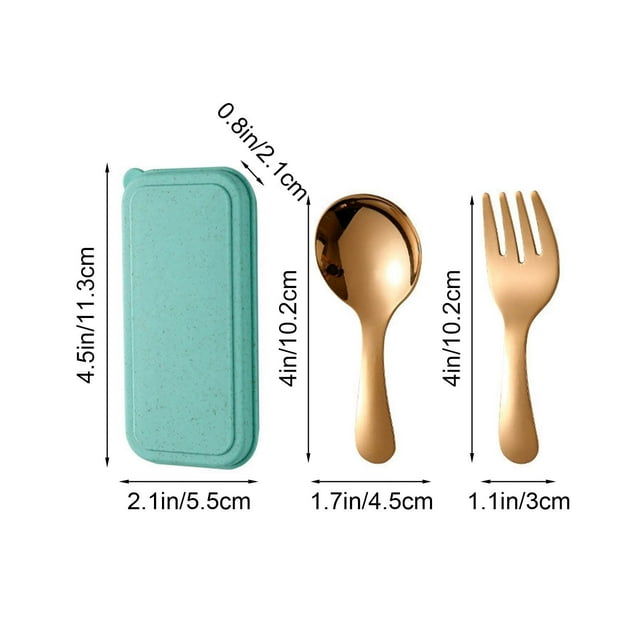 Btomtd Ensemble de Couverts en Acier Inoxydable Cuillère Fourchette en Acier Inoxydable 304 avec Boîte, Vert