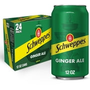 Schweppes Caffeine Free Ginger Ale Soda Pop, 12 fl oz, 24 Pack Cans