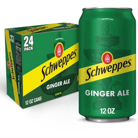Schweppes Caffeine Free Ginger Ale Soda Pop, 12 fl oz, 24 Pack Cans