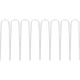 thumbnail image 1 of 8 Pcs Piquets en Fer Galvanisé en Forme de U pour Usage Extérieur Couleur Argentée, 1 of 8