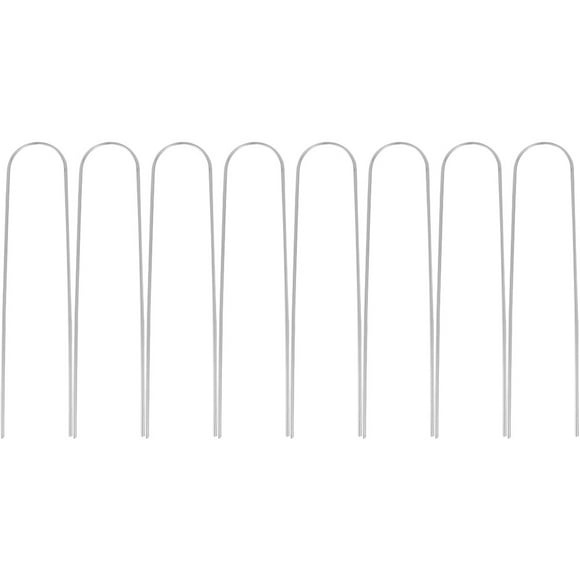 8Pcs Outdoor Stake Landscape Ground Stakes Garden Metal Stakes Yard U Shaped Stakes