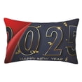 thumbnail image 1 of Fotbe 2025 New Year 2 Funda de Almohada Decorativa Estilo Occidental, Lujo en Algodón, Fundas para Almohadas King, Cojín Estampado para Decoración del Hogar-20"x30", 1 of 6