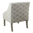 thumbnail image 4 of HomePop Traditional Fabric Geometric Swoop Arm Accent Chair in Gray Finish, 4 of 9