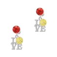 thumbnail image 2 of Delight Jewelry Love with Water Polo Ball Red Crystal Clip on Earrings, 2 of 5
