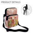 thumbnail image 5 of FUIALDOLG Polyester Crossbody Bags Leakproof Zipper Double Deck Cell Phone Bags for Hiking and Travel, Smiling Pig Floral Print Crossbody Bags, 5 of 7