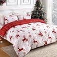 thumbnail image 2 of Christmas Duvet Cover Set Queen Size,Soft Brushed Microfiber Comforter Cover Sets, Reindeer Printed Holiday Theme Bedroom Decorative Bedding for New Year Holidy Xmas Gifts(Queen Size), 2 of 8