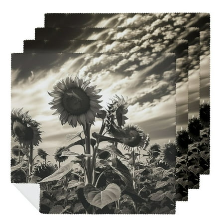 

EastSmooth Sunflower Field Flowers Polyester Cloth Napkins Party Dinner Decoration Set Washable Napkin for Dining Table Kitchen Housewarming Decor Farmhouse Theme Pack of 6 4 PCS