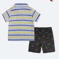 thumbnail image 6 of KYAIGUO Toddler Kids Boys Summer Stripes Shorts Set 2PCS Short Sleeve Casual T-Shirt Shorts with Pocket for 3-8 Years Old, 6 of 11