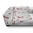 thumbnail image 3 of Dachshund Soft Flannel Fleece Throw Blanket, Pet Lover Simplicity Sausage Dog with Hearts and Dots, Cozy Plush for Indoor and Outdoor Use, 60" x 80", Vermilion Pale Orange, by Ambesonne, 3 of 6