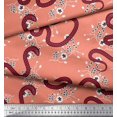 thumbnail image 3 of Soimoi polyester Crepe Fabric Leaves,Floral & Snake Reptile Decor Fabric Printed Yard 42 Inch Wide, 3 of 3