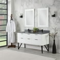 thumbnail image 6 of Helios 60" Double Bathroom Vanity in White with Concrete Gray Composite Stone Countertop with Mirror, 6 of 8