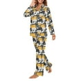 thumbnail image 3 of FOR U DESIGNS Colorful cat Pajama Sets for Women 2 Piece Button Up V-neck Tops Size 4XL Button Down Night Shirts for Women Sleepwear Long Sleeve Pants Jogger Loungewear, 3 of 7