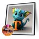 thumbnail image 5 of Diamante pintura 5D DIY taladro redondo completo dinosaurio letra T decoración del hogar (NH3137), 5 of 9