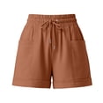 thumbnail image 7 of Womens Shorts Summer Casual Loose Elastic Waist Drawstring Comfy Lightweight Beach Shorts with Pockets, 7 of 7