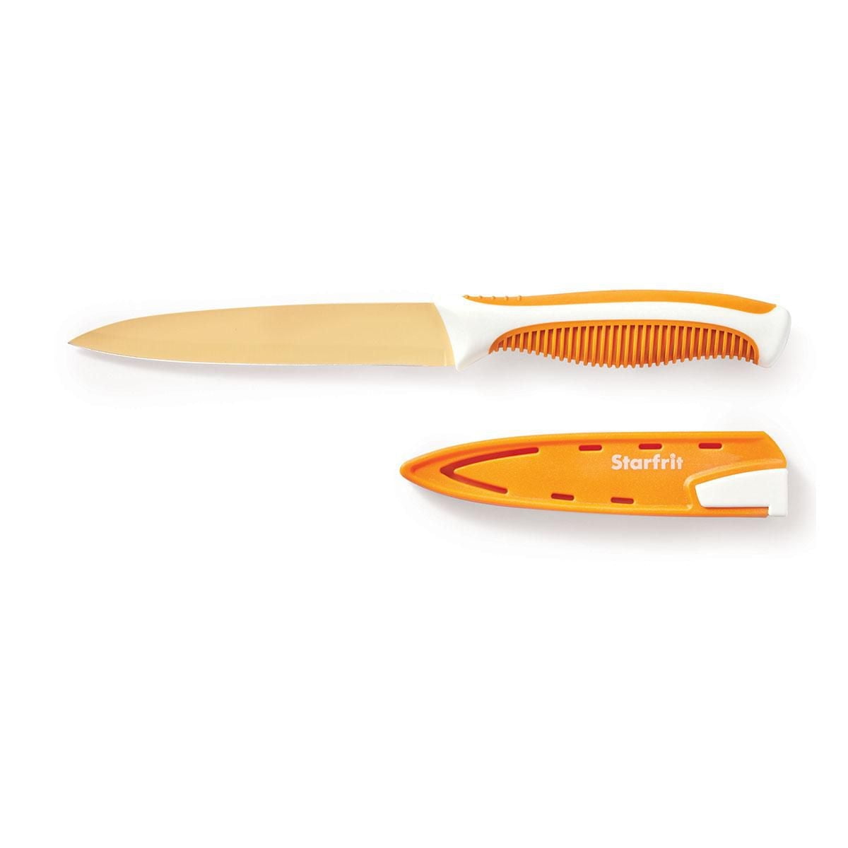 Starfrit Set of 4 Kitchen Knives with Integrated Sharpener / Protective Cover