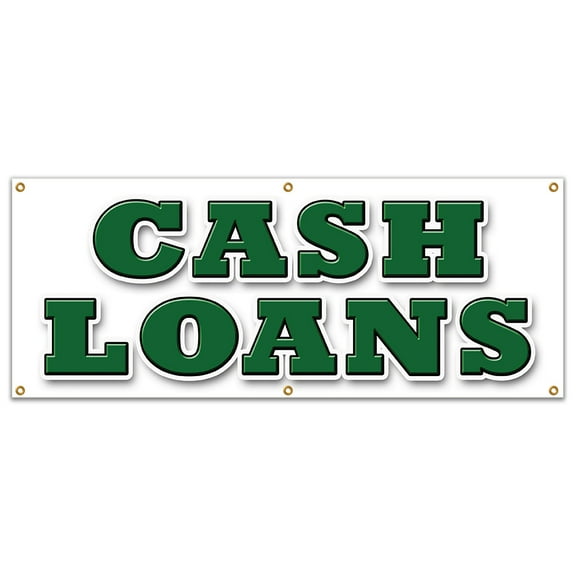 72" CASH LOANS BANNER SIGN payday advance quick title pawn shop for gold today