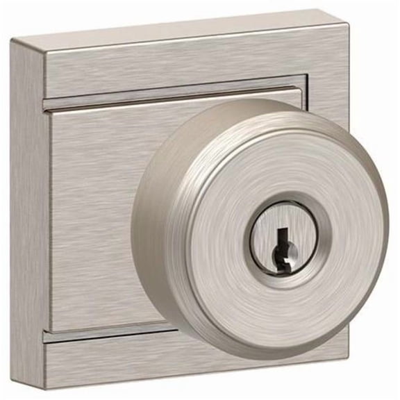 Schlage F51ABWE619ULD Bowery Keyed Entry Single Cylinder Door Knob Set - Nickel