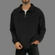thumbnail image 1 of pstuiky camisa de manga larga para hombre, Blusas casuales de color liso con cuello plegable y cremallera para hombre, de manga larga camisetas de hombre m, 1 of 6