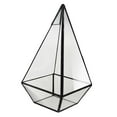 thumbnail image 1 of Pyramid Glass Geometric Terrarium Box Tabletop Planter Gift Black, 1 of 9