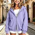 thumbnail image 2 of Ruyang Girls Oversized Hoodie Sweatshirt Double Zipper Long Sleeve Sweatshirt Jacket Kids Wind Resistant Coats 4-12 Years, 2 of 9