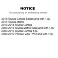thumbnail image 2 of Transit Auto Roulements de Roulement avant Revêtus de Disque de Frein et Kit de Plaquettes Semi-Métalliques pour Voiture Toyota Corolla Matrix Pontiac Vibe KBB-101674, 2 of 11