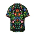thumbnail image 2 of Fotbe Roosters and Flowers print Short Sleeve Button Down Shirts for Men Casual Summer Beach Wrinkle Free Shirt-X-Large, 2 of 7