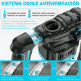 thumbnail image 3 of 2500w Roto Martillo Cincel Taladro Belug, Azul, 3 of 5