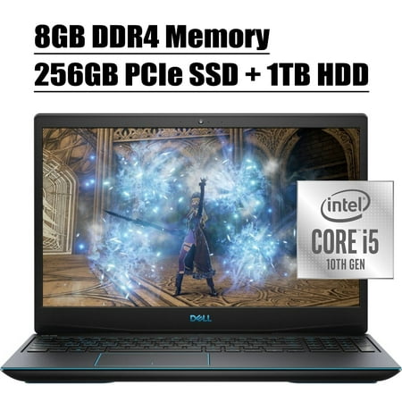Newest 2020 Dell G3 15 Premium Gaming Laptop I 15.6" FHD 60Hz I Intel Quad-Core i5-10300H I 8GB DDR4 256GB PCIe SSD 1TB HDD I 4GB GTX 1650 Backlit Thunderbolt HDMI WIFI Win 10