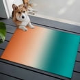 thumbnail image 4 of Gradient Green Orange Washable Small Entryway Area Rugs 2'x3', Modern Abstract Minimalist Teal Brown Ocean Beach Low Pile Throw Rug Non-Slip Sturdy Edge Binding Carpet for Front Door Floor Room Entry, 4 of 9