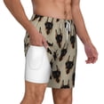 thumbnail image 3 of Picia Cute Black Dog pattern Mens Swim Trunks with Compression Liner Stretch Beach Shorts Quick Dry with Zipper Pockets No-Chafing Board Shorts-XX-Large, 3 of 9