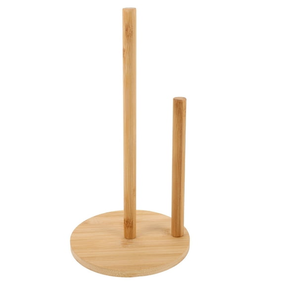 Niceauty Wooden Base Paper Towel Storage Stand in Khaki for Kitchen Countertop