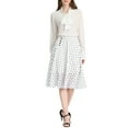 thumbnail image 2 of INSPIRE CHIC Women's Elastic Waist Zipper Polka Dots Casual Midi Skirt, 2 of 5