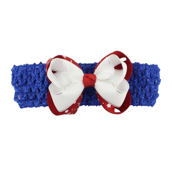 Odeerbi Independence Day Hair Clip for Girls Children's Hair Bow Bound Hair Net Baby Accessories Blue