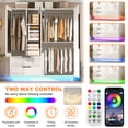 thumbnail image 5 of ANPOO 4 Door Wardrobe Closet with 2 Drawers & Mirror, 70"H High Gloss LED Wardrobe Armoire with Hanging Rod, Wooden Large Freestanding Storage Wardrobe for Bedroom, High Gloss White Armoire, 5 of 10